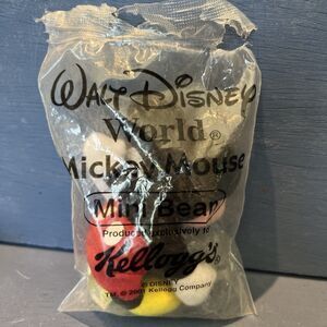 Mini Bean Mickey Mouse Kelloggs 2001 Walt Disney World Sealed Vintage NEW